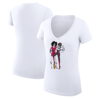 Women's Arizona Cardinals G-III 4Her by Carl Banks White Football Girls Graphic V-Neck Fitted T-Shirt