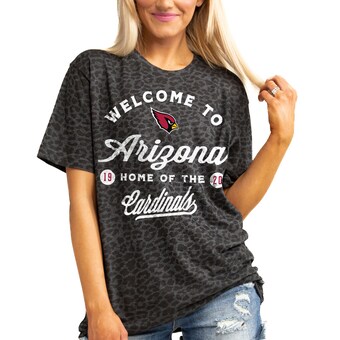 Women's Arizona Cardinals  Gameday Couture Black Wildcat Blitz Tonal Leopard T-Shirt
