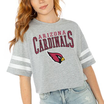 Women's Arizona Cardinals  Gameday Couture Gray Gridiron Glam Cropped T-Shirt