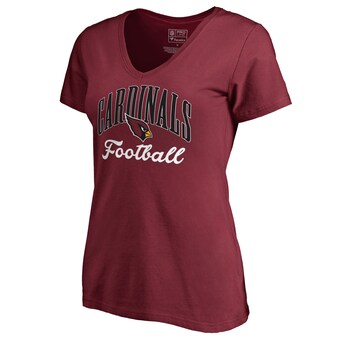 Women's NFL Pro Line Cardinal Arizona Cardinals Victory Script V-Neck T-Shirt