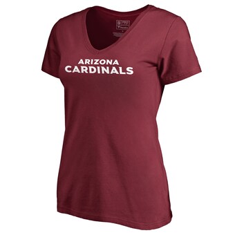 Women's Arizona Cardinals NFL Pro Line Cardinal Wordmark V-Neck T-Shirt