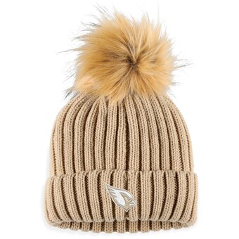 Women's Arizona Cardinals  WEAR by Erin Andrews Natural Neutral Cuffed Knit Hat with Pom