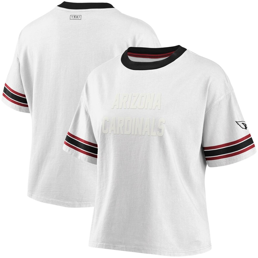 Women's Arizona Cardinals WEAR By Erin Andrews White Crop T-Shirt