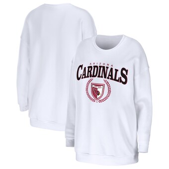 Women's Arizona Cardinals WEAR by Erin Andrews White Oversized Pullover Sweatshirt