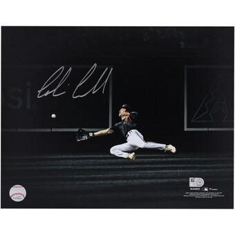 Corbin Carroll Arizona Diamondbacks Autographed Fanatics Authentic 2023 National League Rookie of the Year 11" x 14" Diving Catch Hitting Spotlight Photo