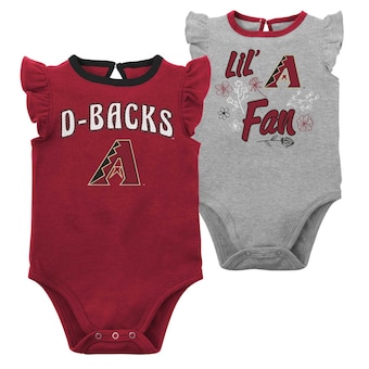 Girls Newborn & Infant Arizona Diamondbacks Red/Heather Gray Little Fan Two-Pack Bodysuit Set