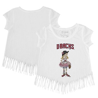 Girls Toddler Arizona Diamondbacks Tiny Turnip White Babes Fringe T-Shirt