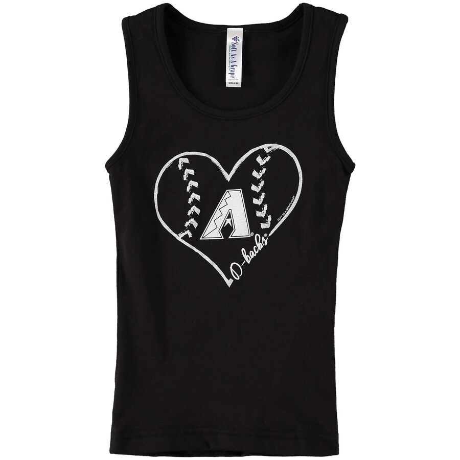 Girls Youth Arizona Diamondbacks Soft as a Grape Black Cotton Tank Top