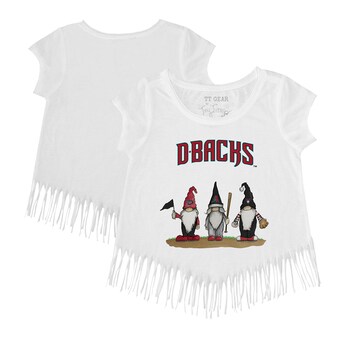 Girls Youth Arizona Diamondbacks Tiny Turnip White Gnomes Fringe T-Shirt