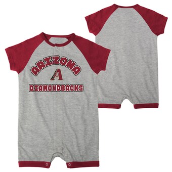 Infant Arizona Diamondbacks Heather Gray Extra Base Hit Raglan Full-Snap Romper