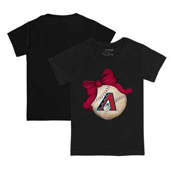 Infant Arizona Diamondbacks Tiny Turnip Black Baseball Bow T-Shirt