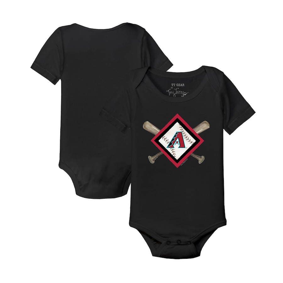 Infant Arizona Diamondbacks Tiny Turnip Black Diamond Cross Bats Bodysuit