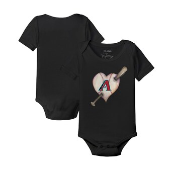 Infant Arizona Diamondbacks Tiny Turnip Black Heart Bat Bodysuit