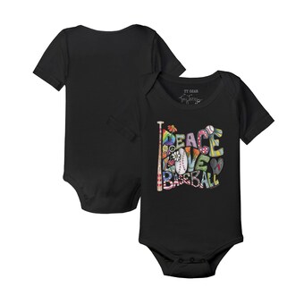 Infant Arizona Diamondbacks Tiny Turnip Black Peace Love Baseball Bodysuit