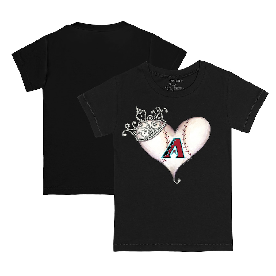 Infant Arizona Diamondbacks Tiny Turnip Black Tiara Heart T-Shirt