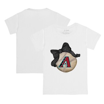 Infant Arizona Diamondbacks Tiny Turnip White Baseball Bow T-Shirt