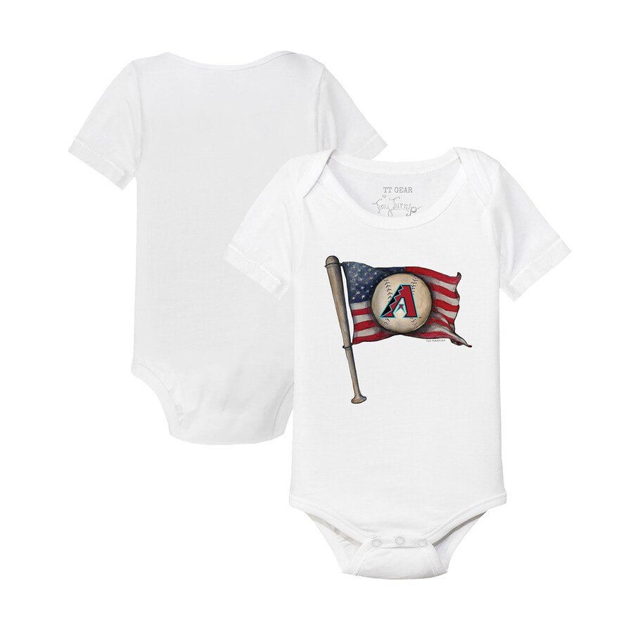 Infant Arizona Diamondbacks Tiny Turnip White Baseball Flag Bodysuit