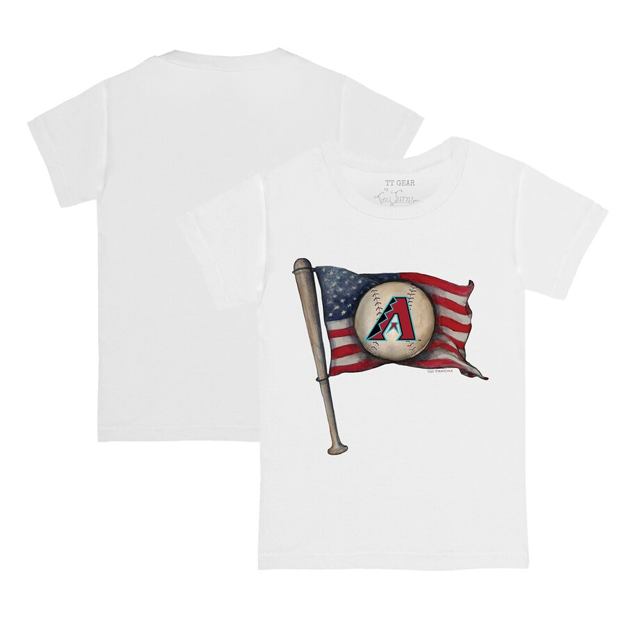 Infant Arizona Diamondbacks Tiny Turnip White Baseball Flag T-Shirt