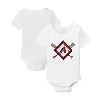 Infant Arizona Diamondbacks Tiny Turnip White Diamond Cross Bats Bodysuit