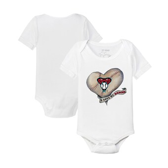 Infant Arizona Diamondbacks Tiny Turnip White Heart Banner Bodysuit