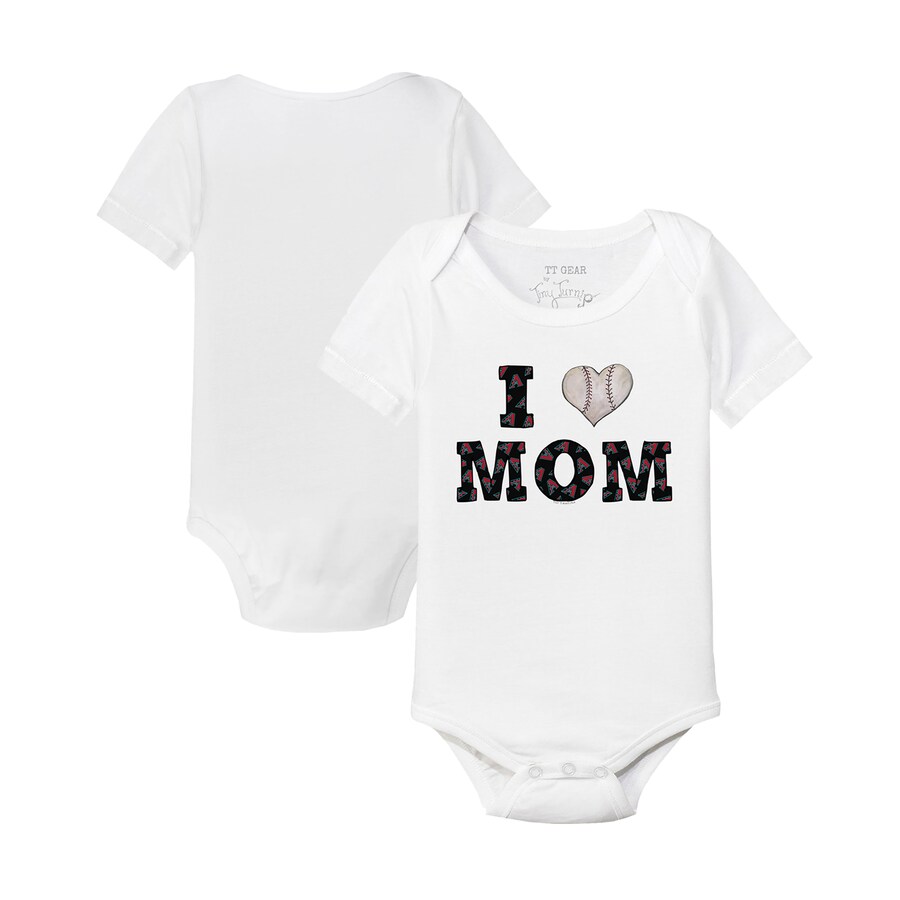 Infant Arizona Diamondbacks Tiny Turnip White Heart Mom Bodysuit