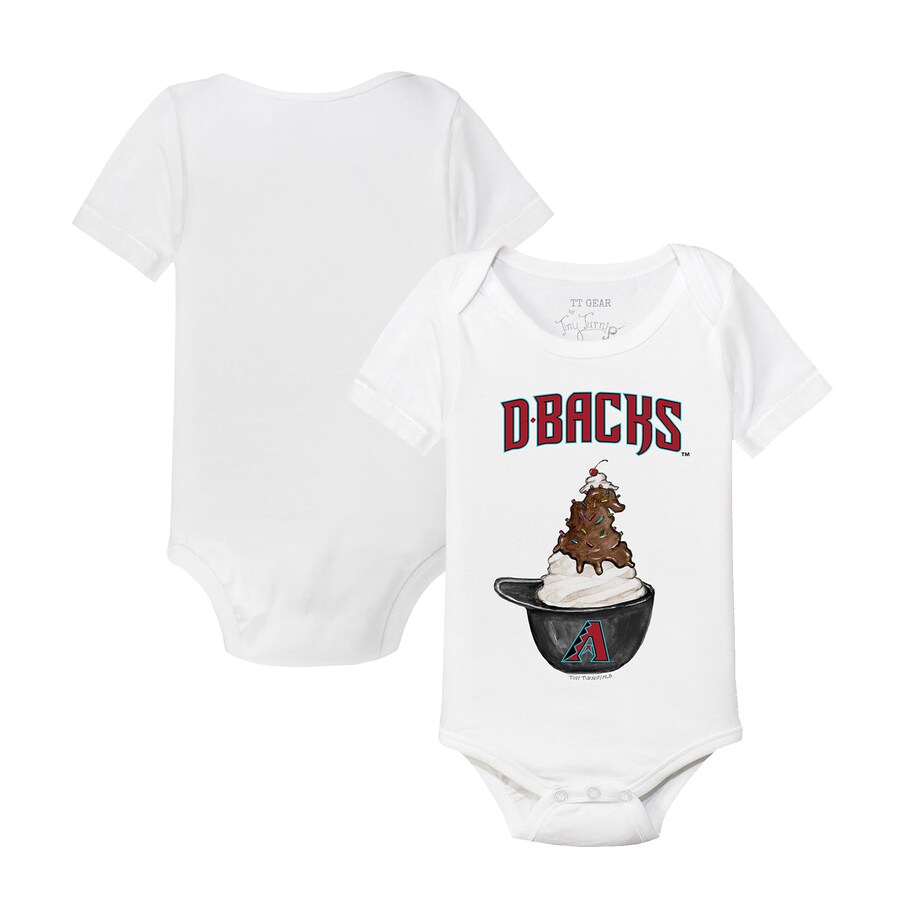 Infant Arizona Diamondbacks Tiny Turnip White Sundae Helmet Bodysuit