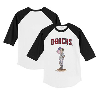 Infant Arizona Diamondbacks Tiny Turnip White/Black Bubbles Raglan 3/4 Sleeve T-Shirt