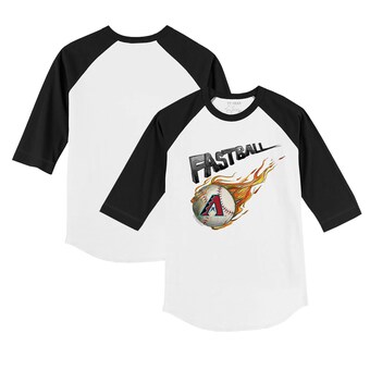 Infant Arizona Diamondbacks Tiny Turnip White/Black Fastball Raglan 3/4 Sleeve T-Shirt