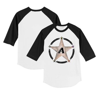 Infant Arizona Diamondbacks Tiny Turnip White/Black Military Star Raglan 3/4 Sleeve T-Shirt