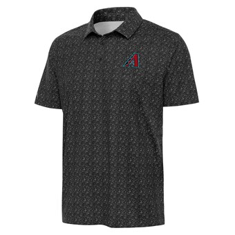 Men's Arizona Diamondbacks Antigua Black Figment Polo