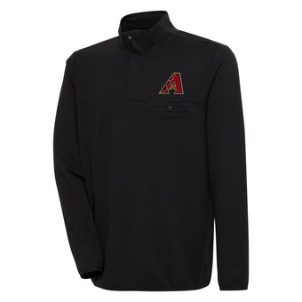 Men's Arizona Diamondbacks  Antigua Black Steamer Quarter-Snap Pullover Jacket