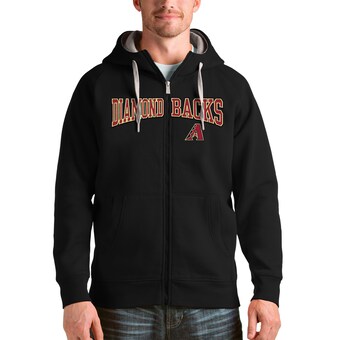 Arizona Diamondbacks Antigua Black Team Logo Victory Full-Zip Hoodie