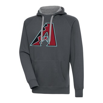 Men's Arizona Diamondbacks Antigua Charcoal Victory Pullover Hoodie