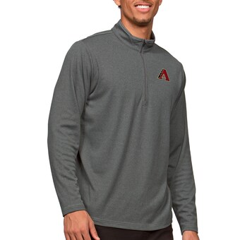 Men's Arizona Diamondbacks Antigua Heathered Charcoal Epic Quarter-Zip Pullover Top