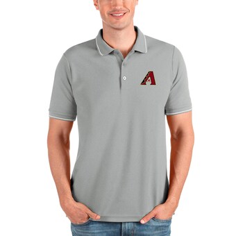 Men's Arizona Diamondbacks Antigua Heathered Gray Affluent Polo