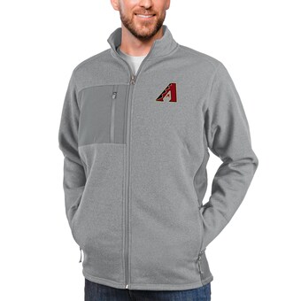 Men's Arizona Diamondbacks Antigua Heathered Gray Course Full-Zip Jacket