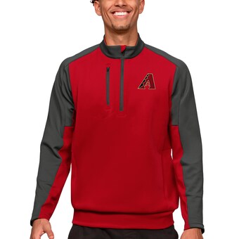 Men's Arizona Diamondbacks Antigua Red Team Quarter-Zip Pullover Top