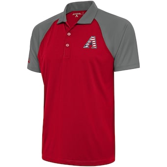 Men's Arizona Diamondbacks  Antigua Red/Steel Patriotic Nova Polo