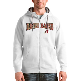 Arizona Diamondbacks Antigua White Team Logo Victory Full-Zip Hoodie