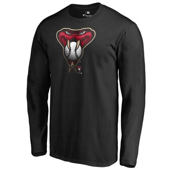 Men's Arizona Diamondbacks Black Midnight Mascot Long Sleeve T-Shirt