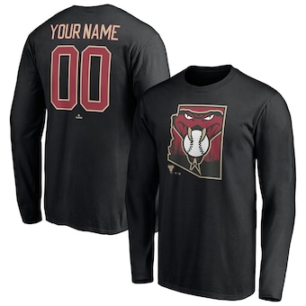 Men's Arizona Diamondbacks Black Personalized Hometown Legend Long Sleeve T-Shirt