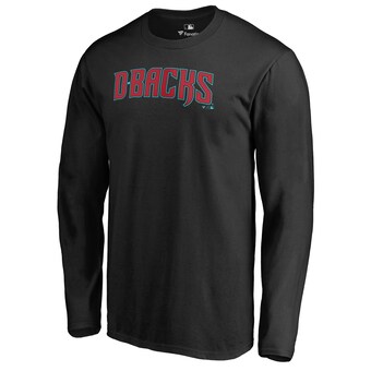 Men's Arizona Diamondbacks Black Team Wordmark Long Sleeve T-Shirt