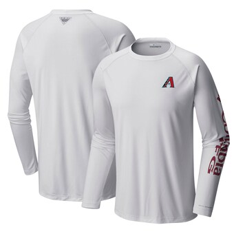 Men's Arizona Diamondbacks Columbia White Terminal Tackle Long Sleeve T-Shirt