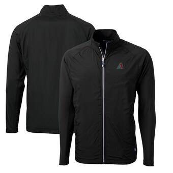 Men's Arizona Diamondbacks  Cutter & Buck Black Adapt Eco Knit Hybrid Recycled Big & Tall Full-Zip Jacket