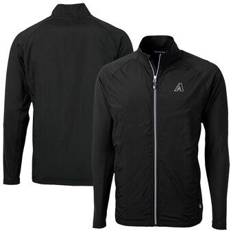 Men's Arizona Diamondbacks Cutter & Buck Black Adapt Eco Knit Hybrid Recycled Full-Zip Jacket