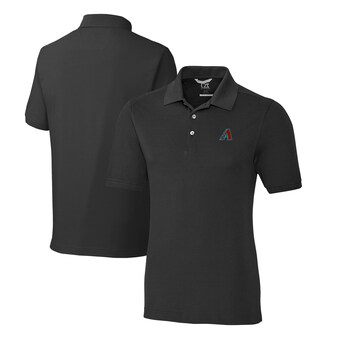 Men's Arizona Diamondbacks  Cutter & Buck Black Advantage Tri-Blend Pique Big & Tall Polo