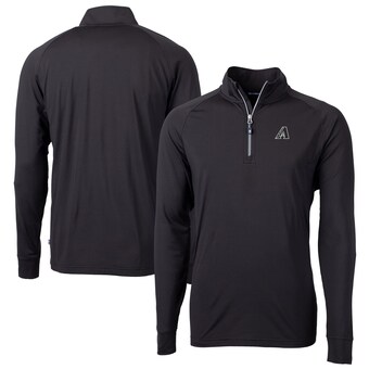 Men's Arizona Diamondbacks Cutter & Buck Black Big & Tall Adapt Eco DryTec Raglan Quarter-Zip Jacket