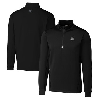 Men's Arizona Diamondbacks Cutter & Buck Black Big & Tall Traverse Stretch Quarter-Zip Pullover Top