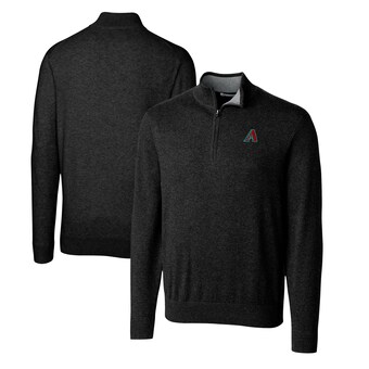 Men's Arizona Diamondbacks  Cutter & Buck Black Lakemont Tri-Blend Big & Tall Quarter-Zip Pullover Sweater