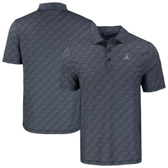 Men's Arizona Diamondbacks Cutter & Buck Black Pike Eco Pebble Print Stretch Recycled Polo